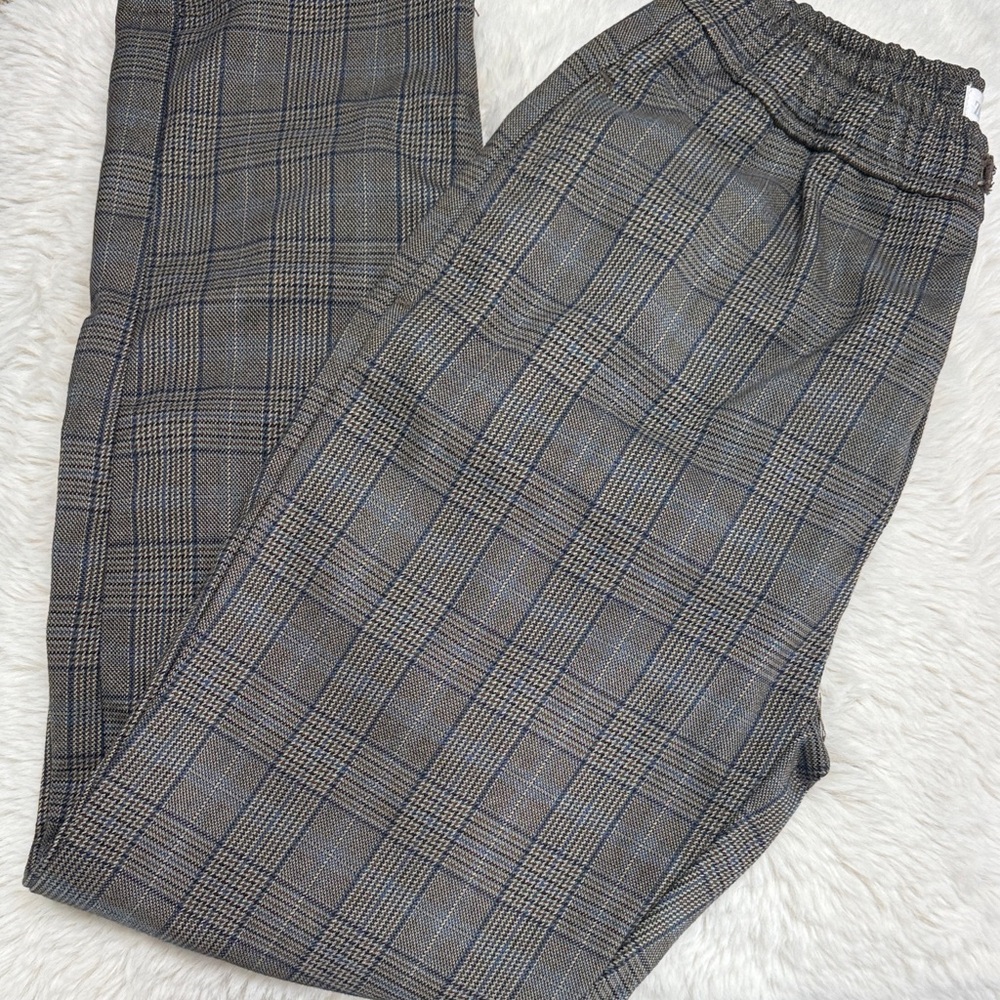 Zara Boys Plaid Gray Pants